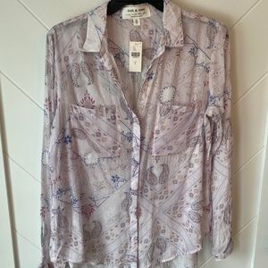 NWT Anthropologie Cloth & Stone Sheer Blouse